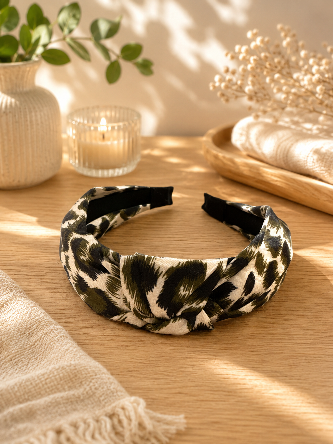 Bandeau kaki léopard
