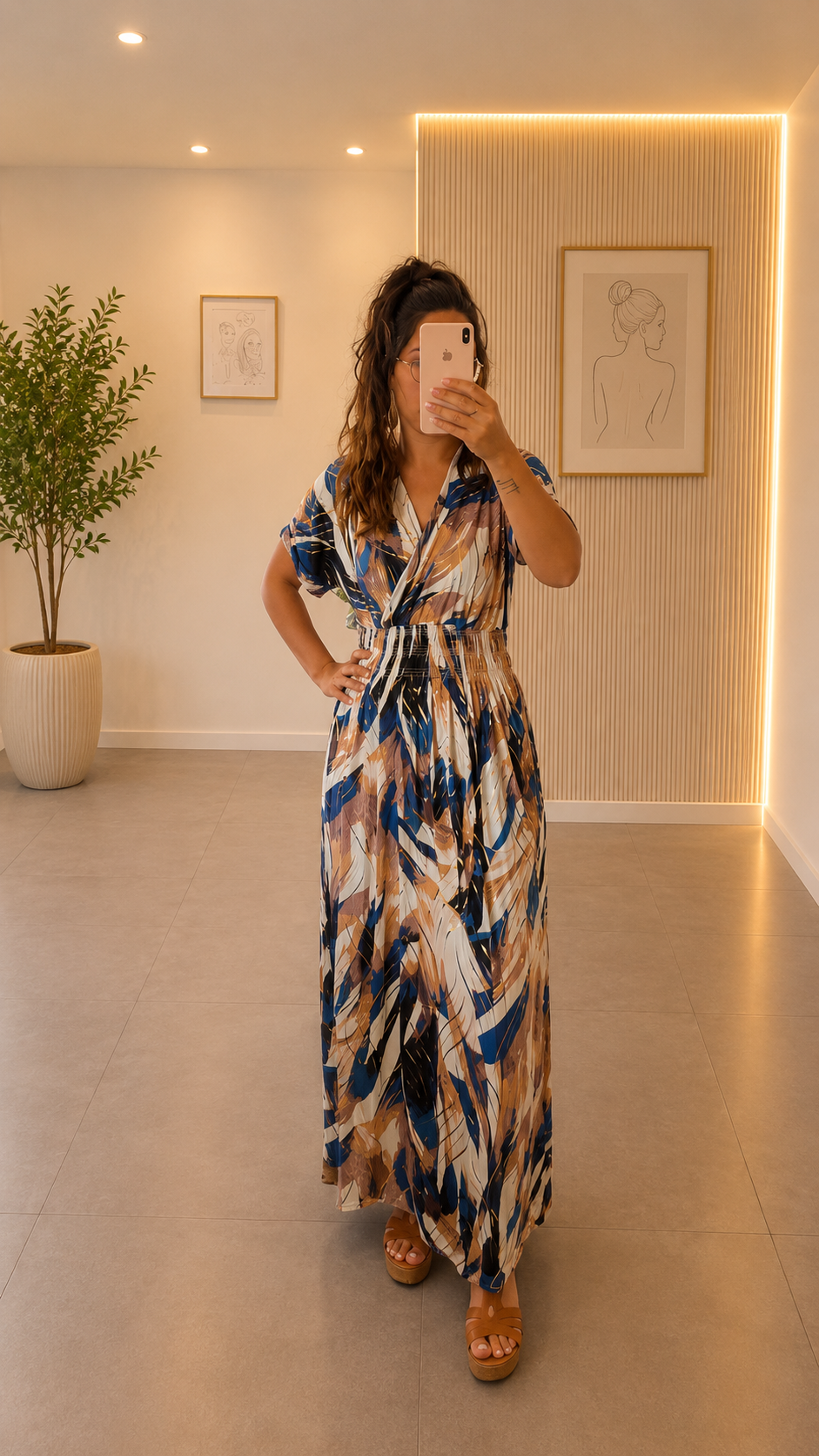 Robe MAGIQUE doré bleu marine
