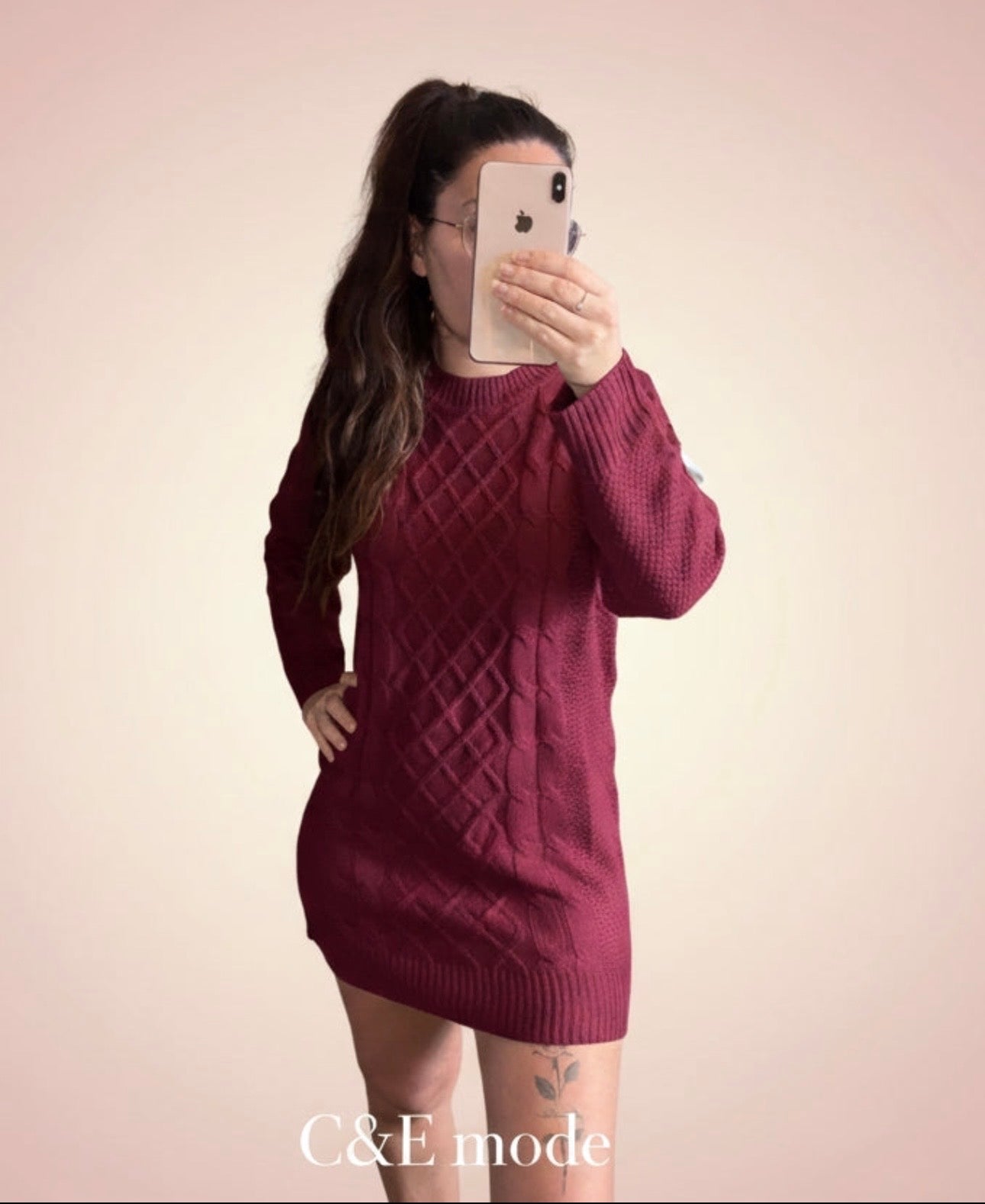 Robe pull bordeaux