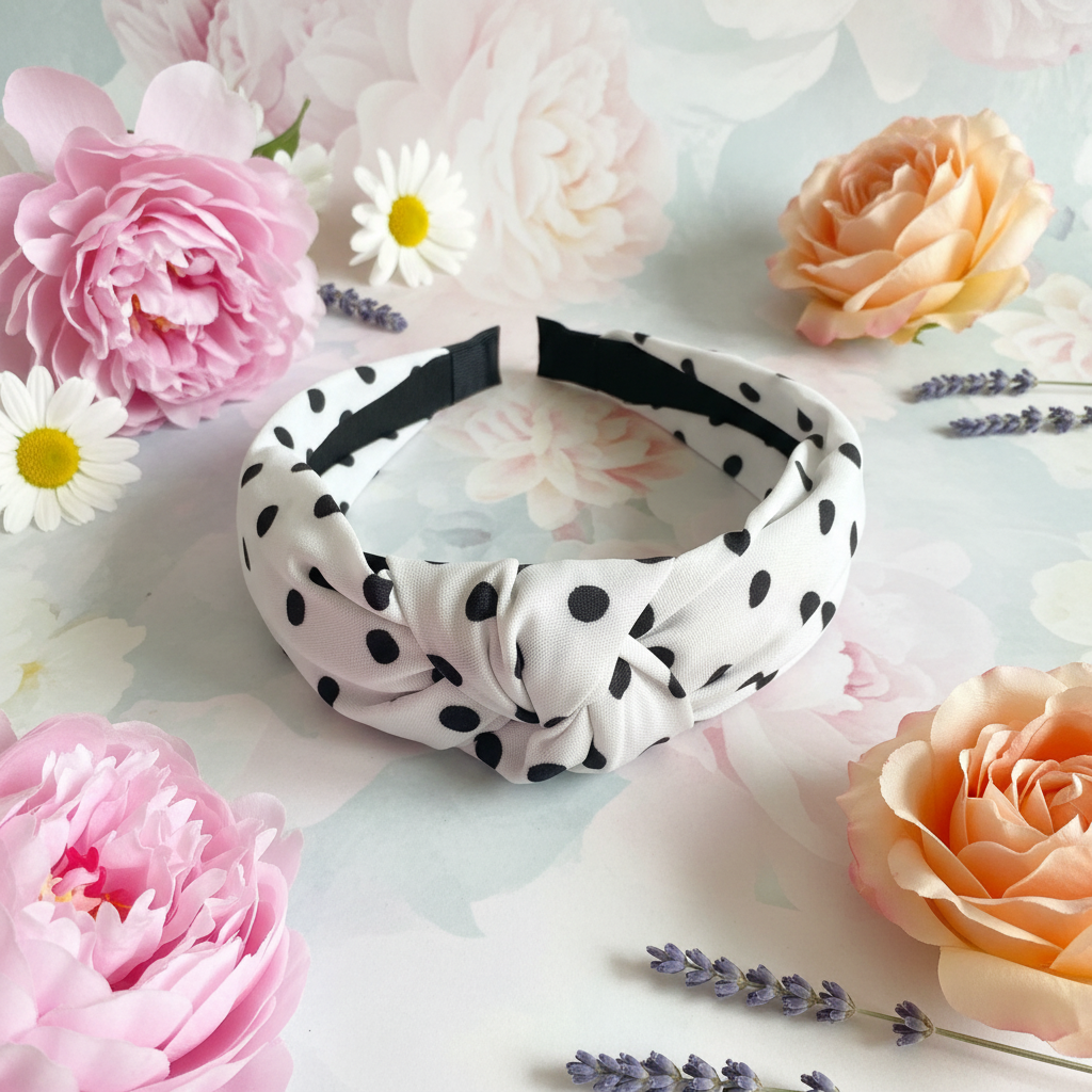 Bandeau blanc rond noir