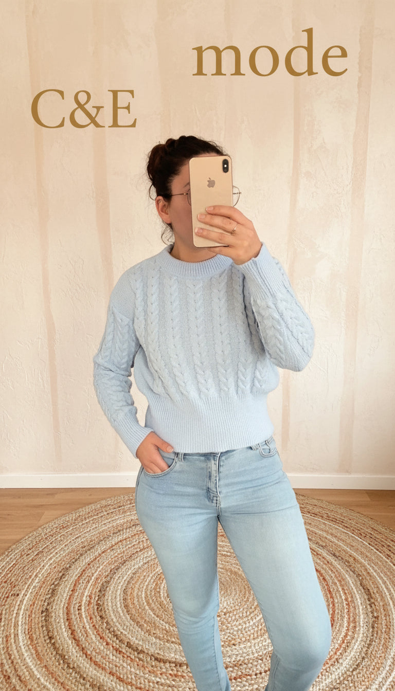 Pull cocooning bleu