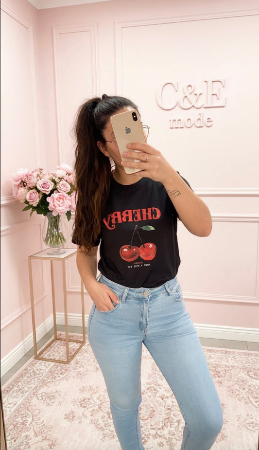 T-shirt Cherry noir