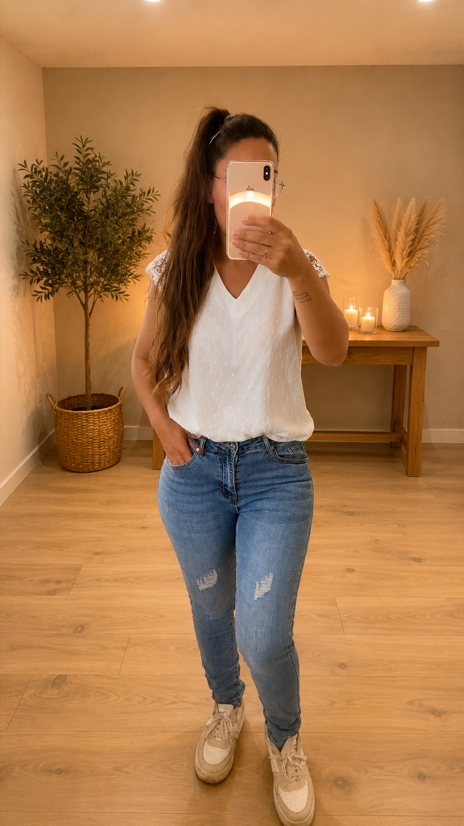 Jean Skinny Stretch bleu clair taille haute