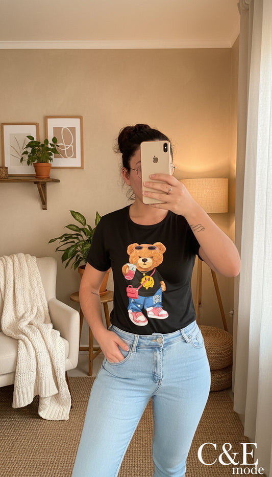 T-shirt nounours noir