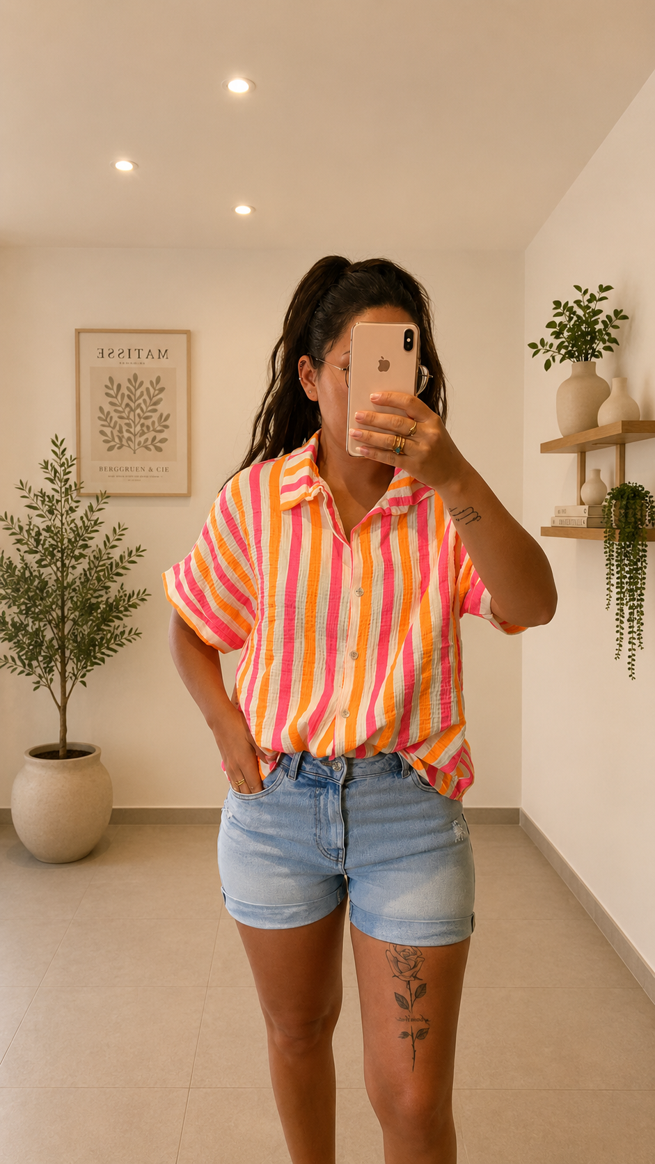 Chemise rayure gaze de coton blanc
