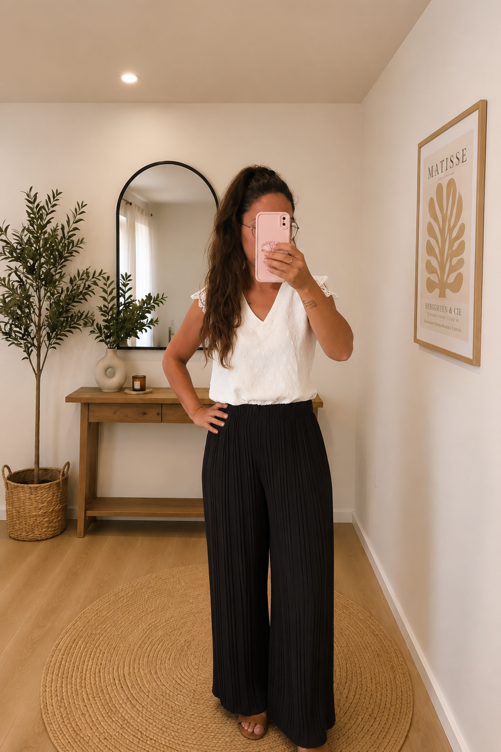 Pantalon plissée fluide noir