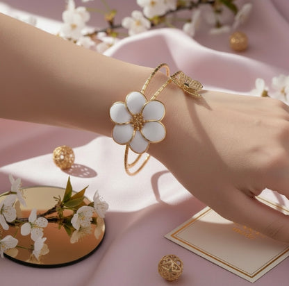 Bracelet Élégant Simple Avec Fleurs Et Papillons