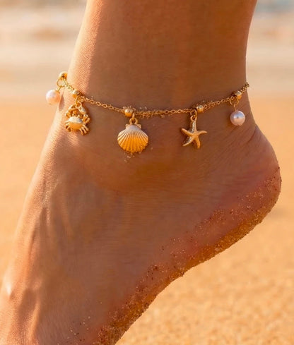 Chaîne cheville océan 🌊 doré