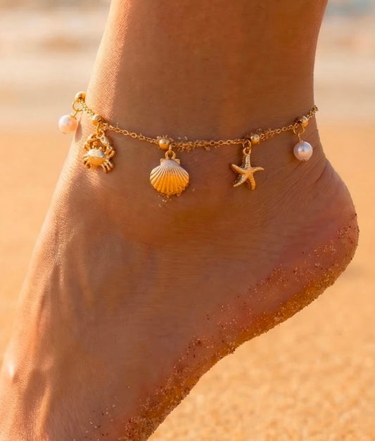 Chaîne cheville océan 🌊 doré