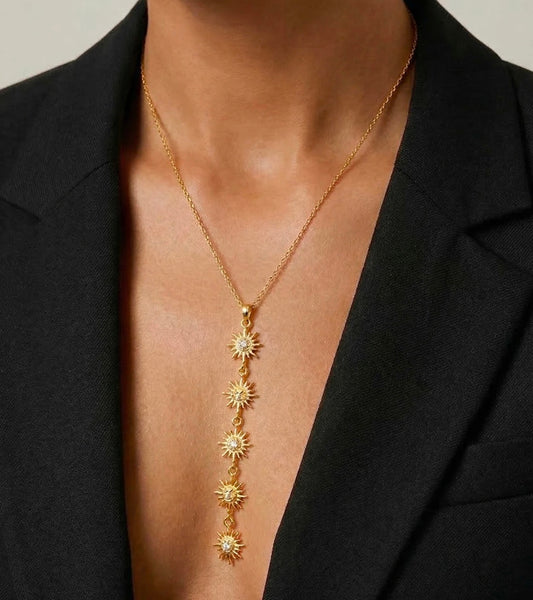 Collier strass soleil ☀️ doré