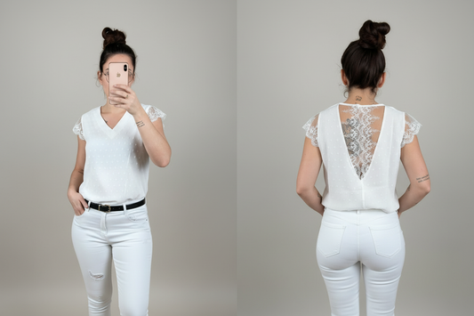 Tee-Shirt blanc dentelle