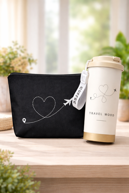 Gobelet café isotherme & Trousse cosmétique