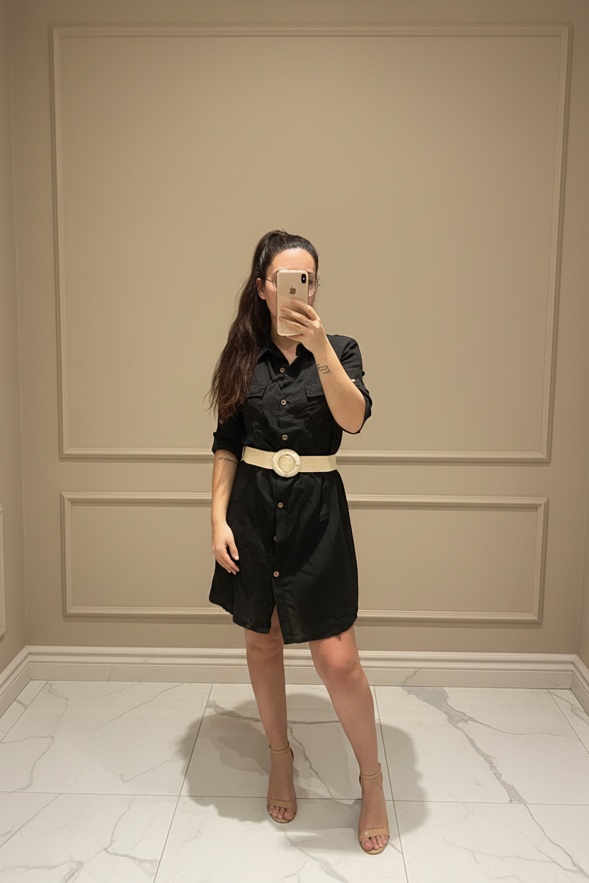 Robe Noire avec ceinture