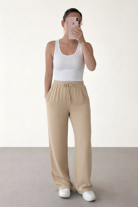 Pantalon fluide Beige