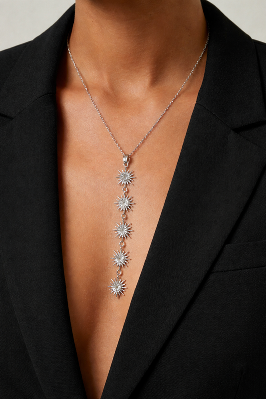 Collier strass soleil ☀️ argent