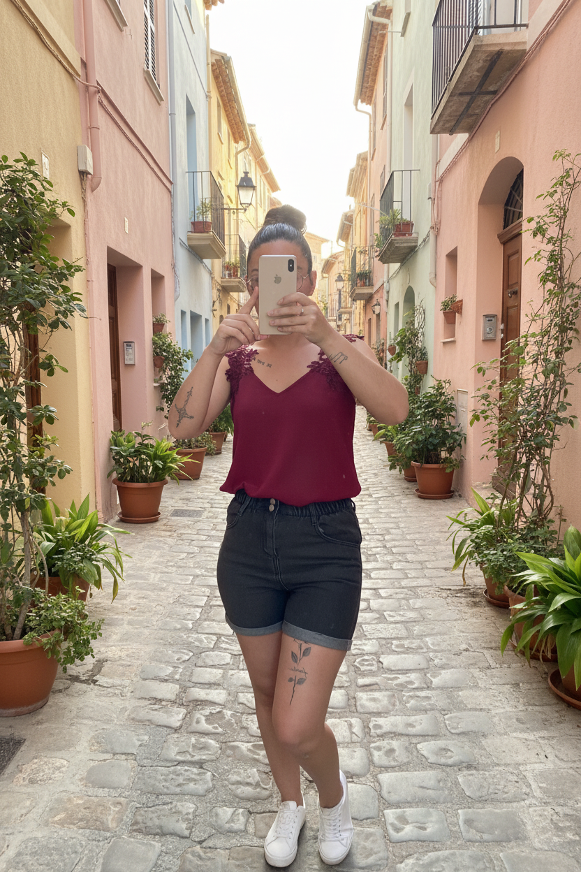 Short en jean noir
