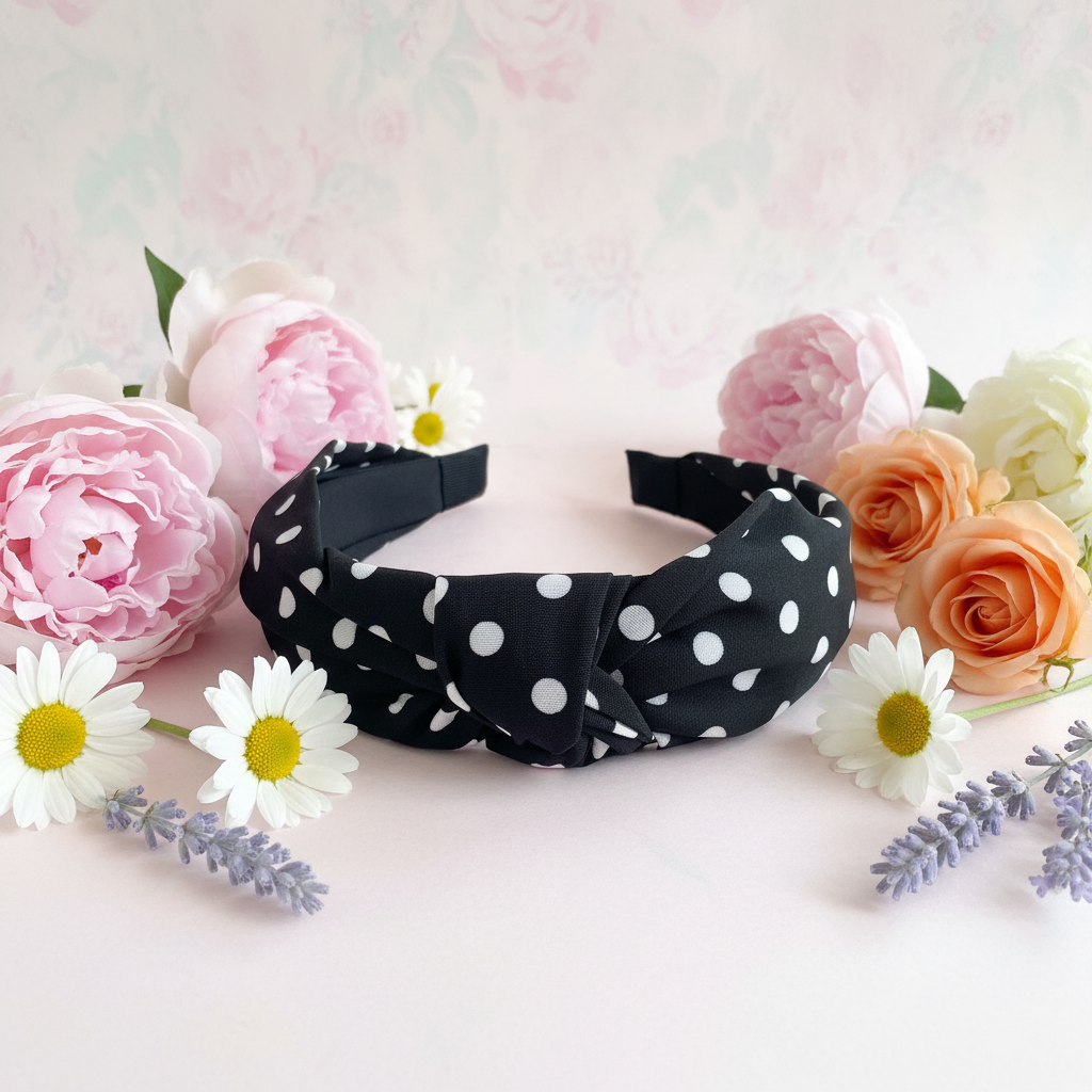Bandeau noir à rond blanc