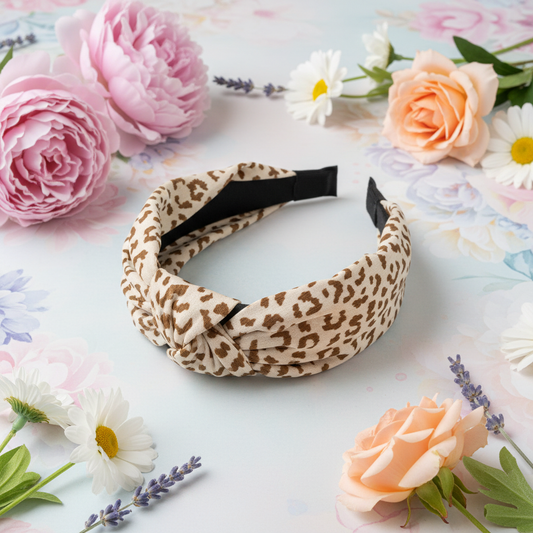 Bandeau beige léopard