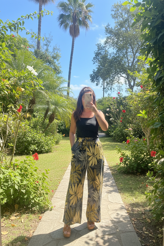 Pantalon MAGIQUE fleuri jaune 💛