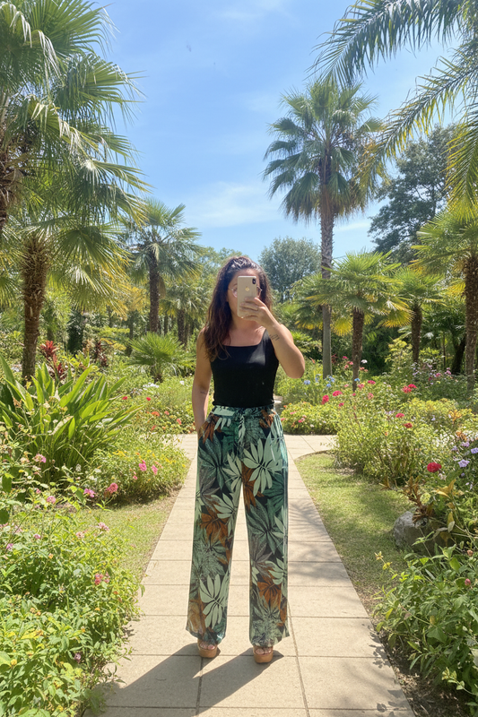 Pantalon MAGIQUE fleuri vert 💚
