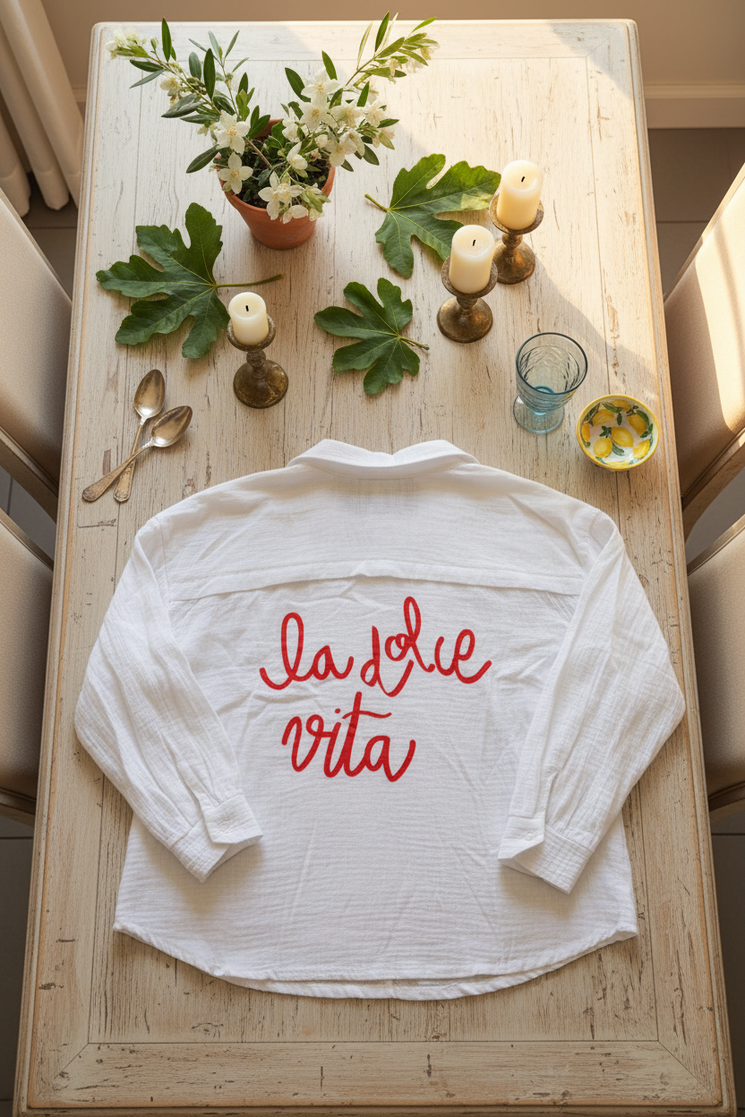 Chemise DOLCE VITA large gaze de coton