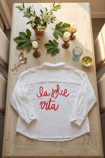 Chemise DOLCE VITA large gaze de coton