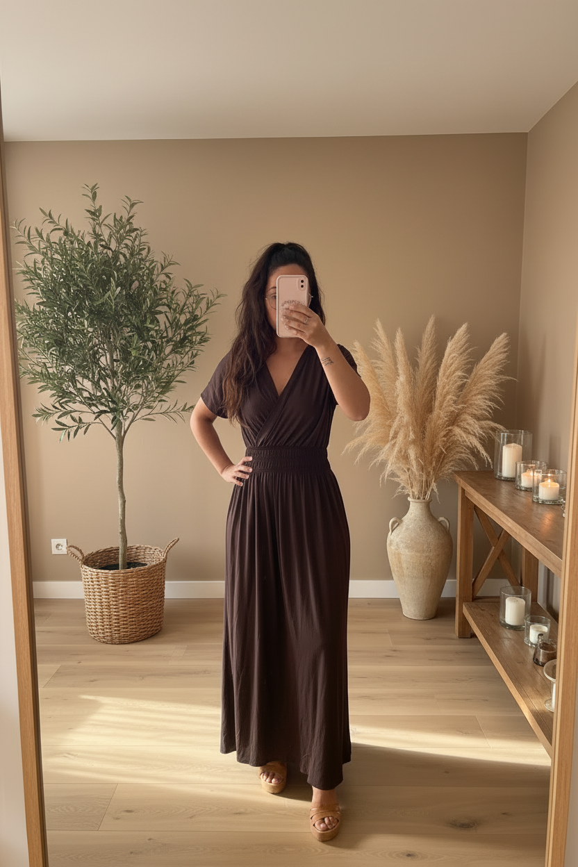 Robe magique uni chocolat