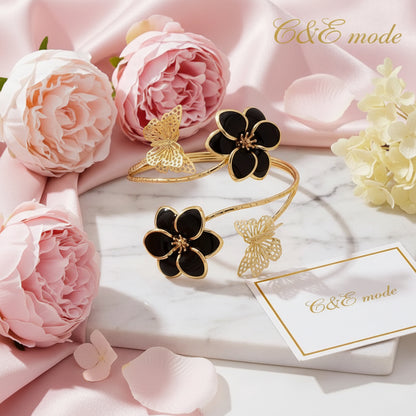 Bracelet Élégant Simple Avec Fleurs Et Papillons