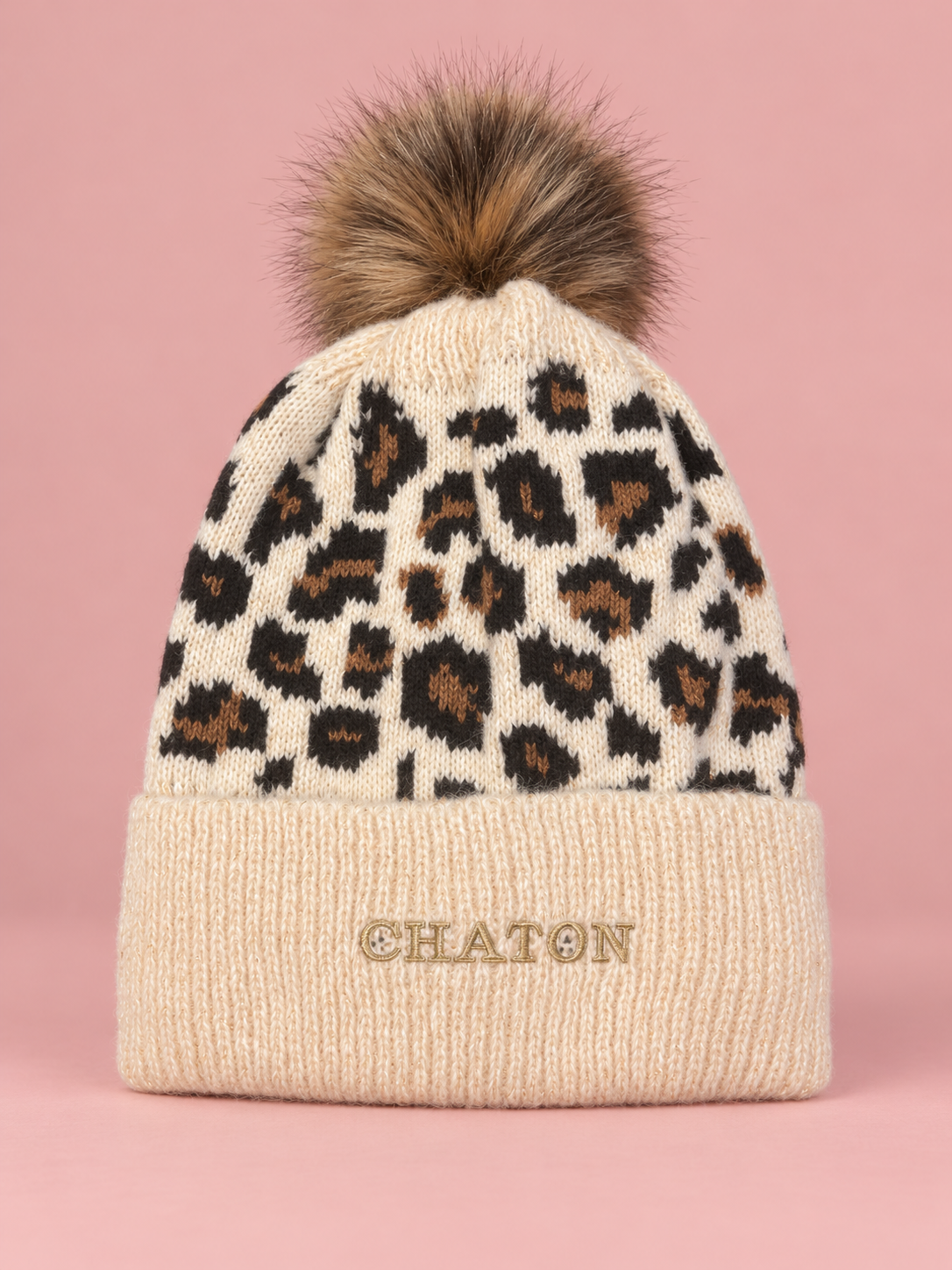 Bonnet léopard beige (Chaton)