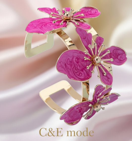 Bracelet élégant floral rose