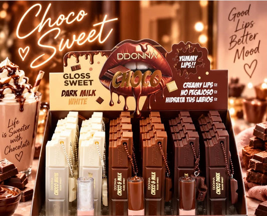 🍫 Gloss Sweet Choco – Chocolat Blanc, Lait & Noir – D'Donna