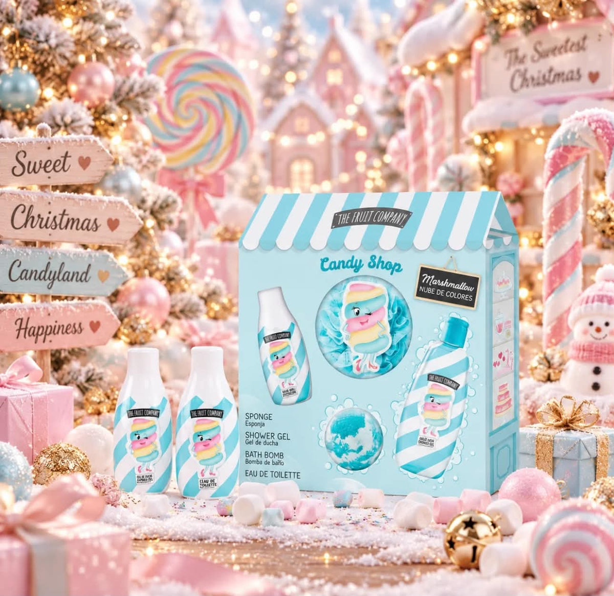 🍭 Coffret de Bain 4 pièces Candy Shop Guimauve